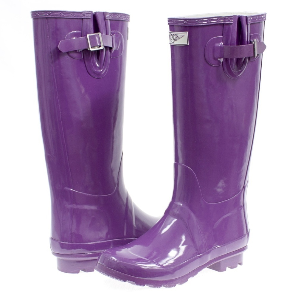 Women's Rainboots, Rubber Tall Classic Rain Boots, #3106, Purple